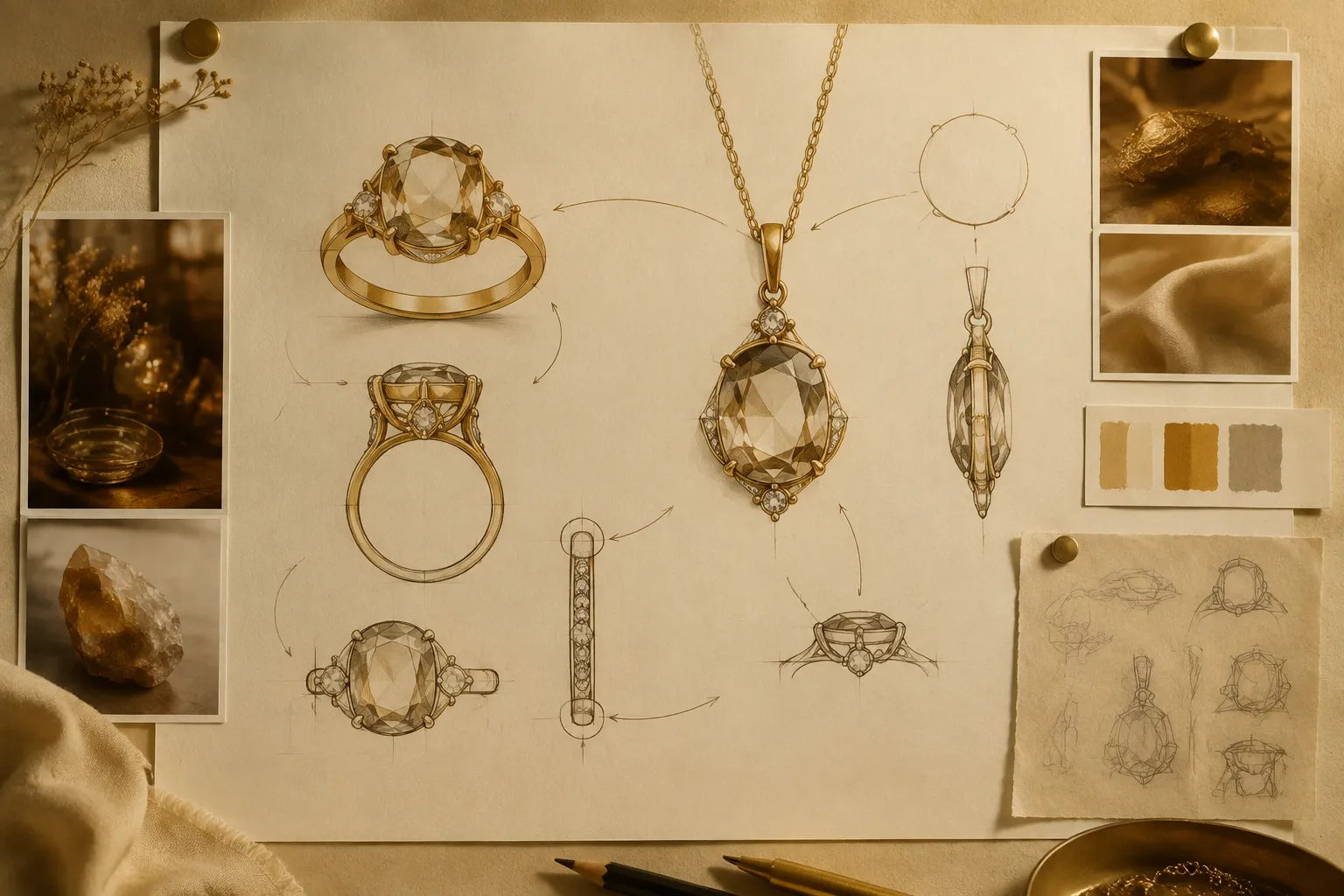 Annotate a Jewelry Reference Image for a Design Brief