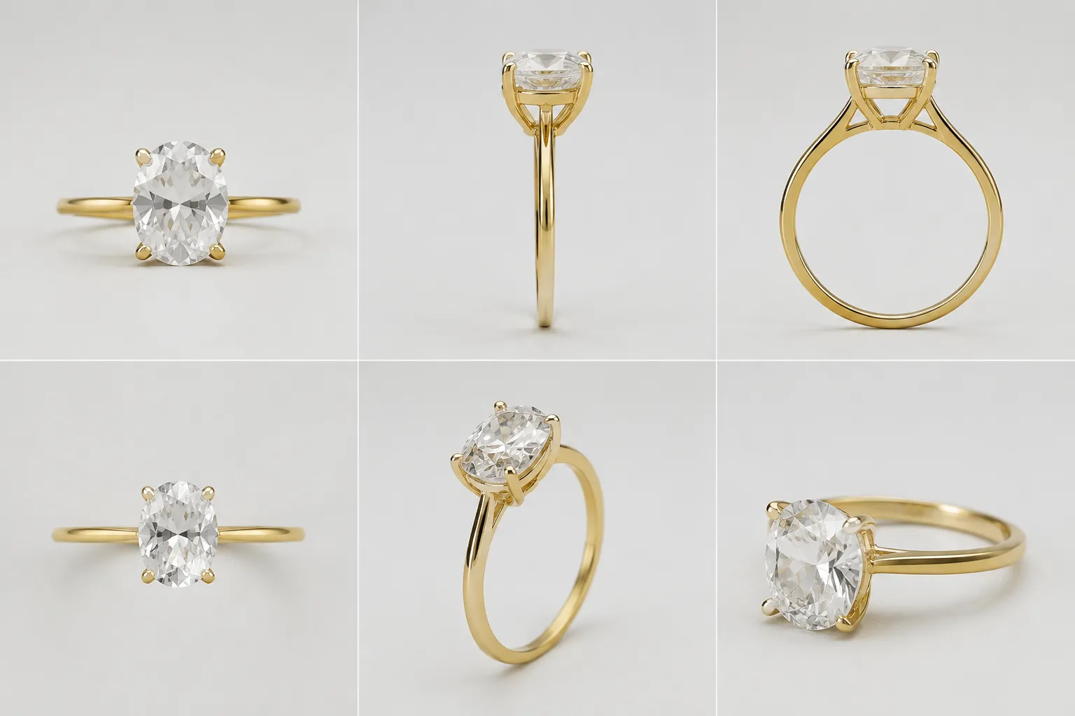 Jewelry concept views arranged for comparing silhouette and proportion
