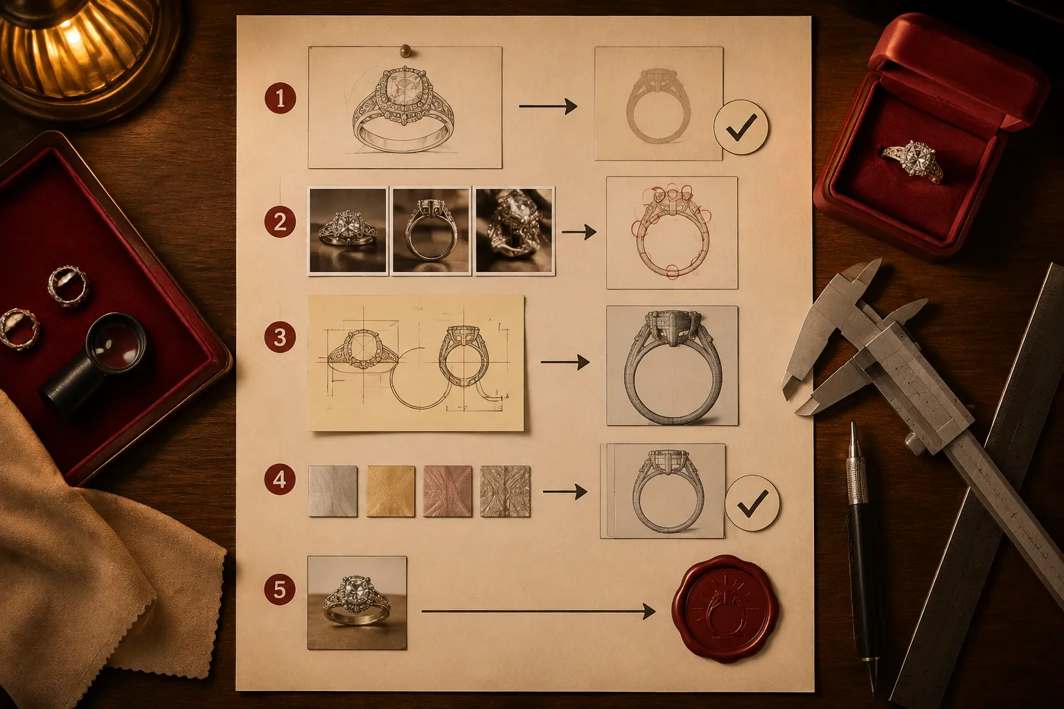 Custom ring handoff checklist with approval status, source records, and confirmation owners